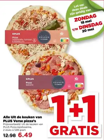 PLUS Alle Uit de keuken van PLUS Verse pizza's aanbieding