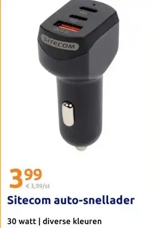 Action Sitecom auto-snellader aanbieding