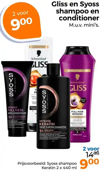 Trekpleister Gliss en Syoss shampoo en conditioner aanbieding