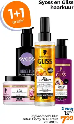 Trekpleister Syoss en Gliss haarkuur aanbieding