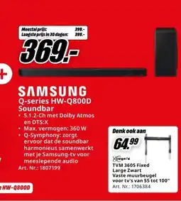 MediaMarkt Samsung q series hw q800d soundbar aanbieding