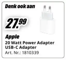 MediaMarkt Denk ook aan apple 20 watt power adapter usb c adapter aanbieding