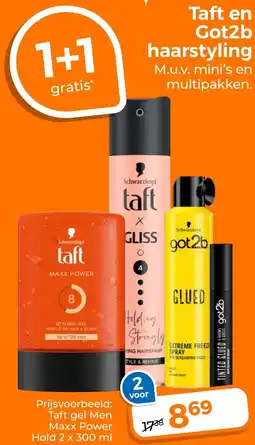 Trekpleister Taft en Got2b haarstyling aanbieding