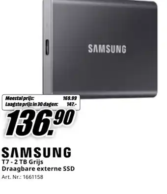 MediaMarkt T7 2 tb grijs aanbieding