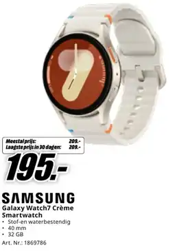 MediaMarkt Samsung galaxy watch7 crème smartwatch aanbieding