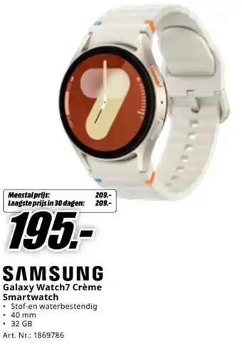 MediaMarkt Samsung galaxy watch7 crème smartwatch aanbieding