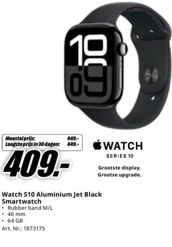 MediaMarkt Watch s10 aluminium jet black smartwatch aanbieding