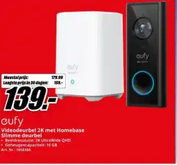 MediaMarkt Cufy videodeurbel 2k met homebase slimme deurbel aanbieding
