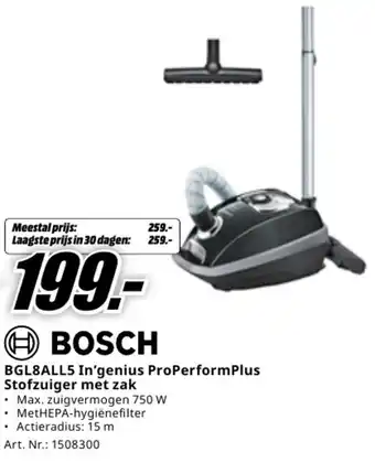 MediaMarkt Bosch BGL8ALL5 In'genius ProPerformPlus Stofzuiger met zak aanbieding