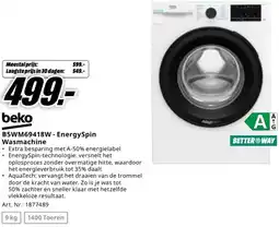 MediaMarkt Beko B5WM69418W EnergySpin Wasmachine aanbieding