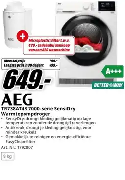 MediaMarkt AEG TR738AT4B 7000 serie SensiDry aanbieding