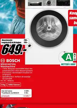 MediaMarkt Bosch WGG244FSNL Wasmachine aanbieding