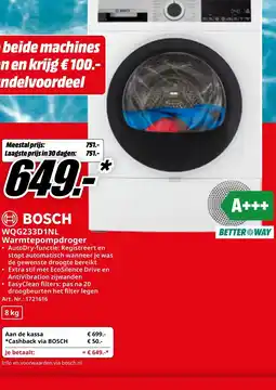 MediaMarkt Bosch WQG233D1NL Warmtepompdroger aanbieding