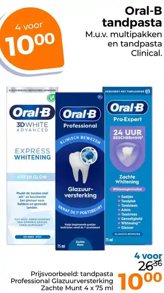 Trekpleister Oral-B tandpasta aanbieding