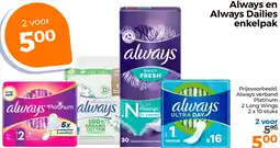Trekpleister Always en Always Dailies enkelpak aanbieding