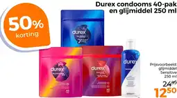Trekpleister Durex condooms 40-pak en glijmiddel aanbieding