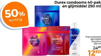 Trekpleister Durex condooms 40-pak en glijmiddel aanbieding