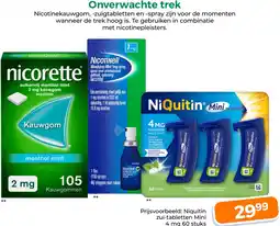 Trekpleister Niquitin zui-tabletten Mini 4 mg aanbieding