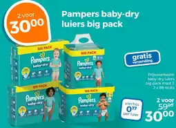 Trekpleister Pampers baby-dry luiers big pack aanbieding