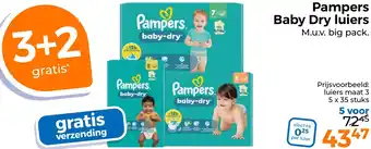Trekpleister Pampers Baby Dry luiers aanbieding