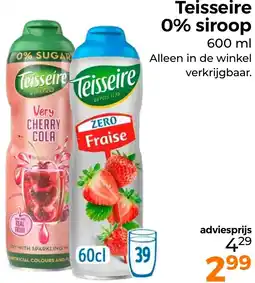 Trekpleister Teisseire 0% siroop aanbieding