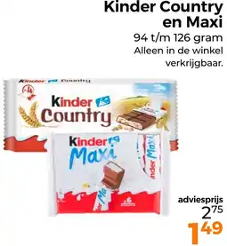 Trekpleister Kinder Country en Maxi aanbieding
