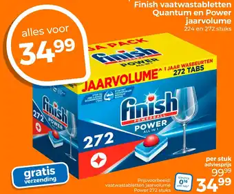 Trekpleister Finish vaatwastabletten Quantum en Power jaarvolume aanbieding