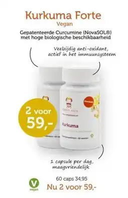 De Rode Pilaren Kurkuma forte vegan aanbieding