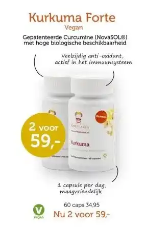 De Rode Pilaren Kurkuma forte vegan aanbieding