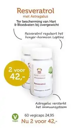 De Rode Pilaren Resveratrol met astragalus aanbieding