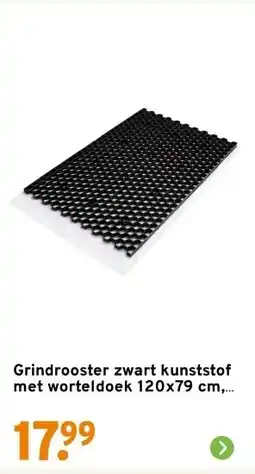 GAMMA Grindrooster zwart kunststof met worteldoek 120x79 cm, dikte 3cm aanbieding