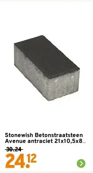GAMMA Stonewish Betonstraatsteen Avenue antraciet 21x10,5x8 cm aanbieding