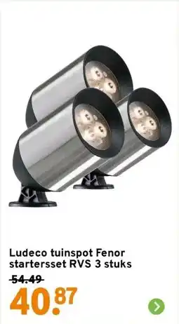 GAMMA Ludeco tuinspot Fenor startersset RVS 3 stuks aanbieding