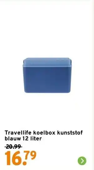 GAMMA Travellife koelbox kunststof blauw 12 liter aanbieding