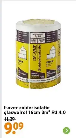 GAMMA Isover zolderisolatie glaswolrol 16cm 3m² Rd 4.0 aanbieding