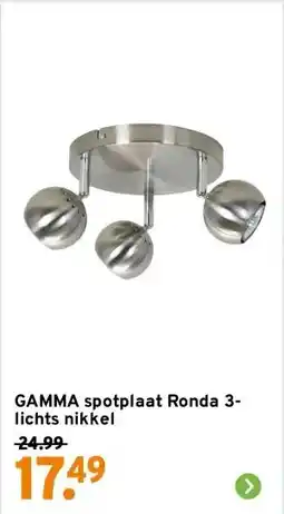 GAMMA GAMMA spotplaat Ronda 3-lichts nikkel aanbieding