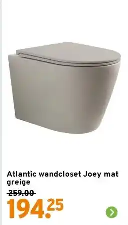 GAMMA Atlantic wandcloset Joey mat greige aanbieding