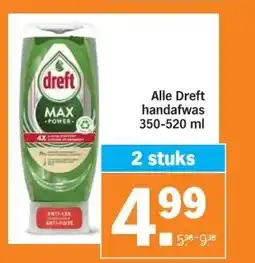 Albert Heijn Alle Dreft handafwas 350-520 ml aanbieding