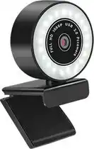 Bol.com Platinet PCWC2KAF Webcam met microfoon - Voor PC laptop - ingebouwd LED licht - Zwart/Wit aanbieding