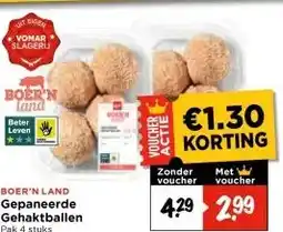 Vomar Voordeelmarkt BOER'N LAND Gepaneerde Gehaktballen aanbieding