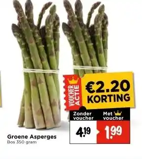 Vomar Voordeelmarkt Groene Asperges aanbieding