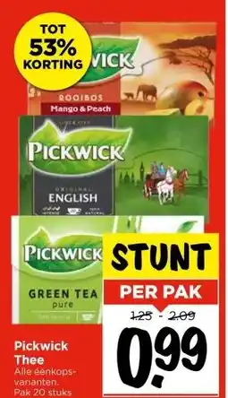 Vomar Voordeelmarkt Pickwick Thee aanbieding