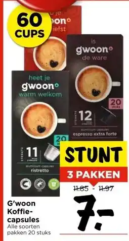 Vomar Voordeelmarkt G'woon Koffie- capsules aanbieding