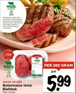 Vomar Voordeelmarkt WEIDE VELDEN Botermalse lerse Biefstuk aanbieding