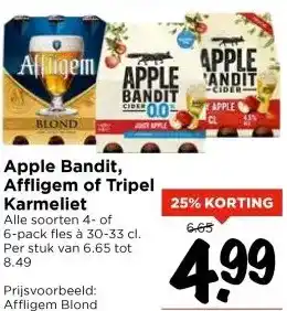 Vomar Voordeelmarkt Apple Bandit, Affligem of Tripel Karmeliet aanbieding