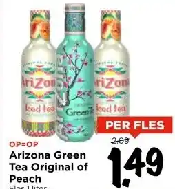 Vomar Voordeelmarkt Arizona Green Tea Original of Peach aanbieding