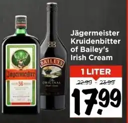Vomar Voordeelmarkt Jägermeister Kruidenbitter of Bailey's Irish Cream aanbieding