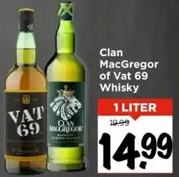 Vomar Voordeelmarkt Clan MacGregor of Vat 69 Whisky aanbieding