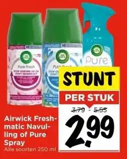 Vomar Voordeelmarkt Airwick Fresh- matic Navul- ling of Pure Spray aanbieding