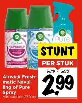 Vomar Voordeelmarkt Airwick Fresh- matic Navul- ling of Pure Spray aanbieding